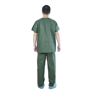 All-Black Cotton Scrubs <b>Set</b> Comfortable Stretchy Medical Nursing Uniforms for Women Men for Healthcare Workwear in Hospitals - Product Image 3