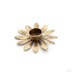 Ornamental Metal Leaf <b>Tealight</b> <b>Holder</b> for Home & Table Decor, Handmade Rustic Metal Candle Stand for Weddings & Parties Festive - Product Image 3