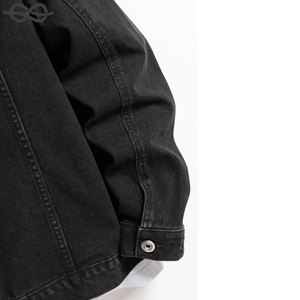 Homme แจ็กเก็ตผ้าฝ้ายสีดำมีกระเป๋าปิดด้วยกระดุมเสื้อแจ็คเก็ตลำลองแขนปกติ - Product Image 3