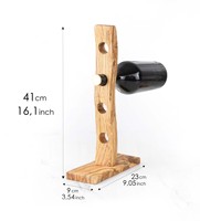 Support de bouteille artisanal haut de gamme en bois d'olivier tunisien éco-responsable, sculpté, pour la maison et la cuisine, style rustique