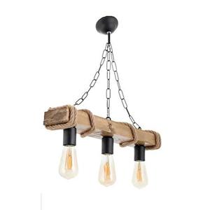 Design 3 rustico Nigrum corda lampadario in legno