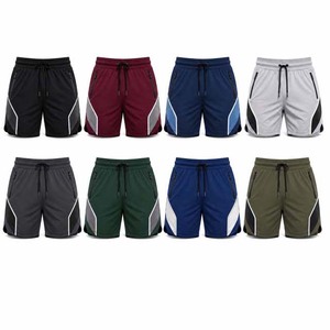 Men's Gray Quick Dry Sport Shorts With Side Pockets Drawstring Waist Mid Length Knitted Polyester Athletic Shorts - Product Image 6