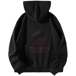 Nouveauté : Sweat-shirts à capuche pour hommes en coton 100% avec strass, couleur unie, style basique, vente en gros - Product Image 2