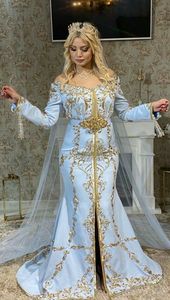 DAZZLING DESIGNER ZARI EMBROIDERY on SKY BLUE CAFTAN DRESS WITH EMBELLISHED CRYSTAL GLASS <b>BEADS</b>,<b>THREADS</b>,PEARLS,DABKA WORK@2024 - Product Image 2