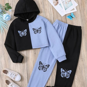 Chándal con capucha estampado ecológico de Invierno para mujer Traje de jogging multicolor con cuello corto con capucha - Product Image 1