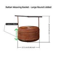 Meilleur vendeur Panier en bambou artisanal Heritage Craft avec poignée en bambou violet Décoration de maison moderne écologique Cadeau