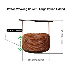 Meilleur vendeur Panier en bambou artisanal Heritage Craft avec poignée en bambou violet Décoration de maison moderne écologique Cadeau - Product Image 2