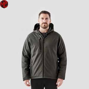 Veste d'entraînement pour homme personnalisée, softshell d'hiver, haute qualité, coupe-vent imperméable avec capuche, style motard pour la saison d'automne - Product Image 1
