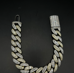 Hip Hop Style À La Mode Cubain Lien Bracelet Or Blanc VS1 Moissanite Diamant Coupe Ronde Glace Out Unisexe 925 En Argent Sterling Partie - Product Image 4