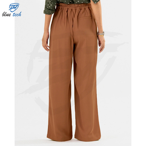 New Hot Selling Women's Mid Waist Flat Front 2 Pocket Loose Fit Casual <b>Trousers</b> Quick Dry - Product Image 4