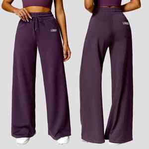 High Quality Women's Winter Jogger Sweatpants Regular-Fit <b>Elastic</b> Waist Custom Casual Breathable Straight Leg Mid <b>Waistband</b> - Product Image 4