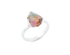Wholesale Bulk Fine <b>Ring</b> for Women 925 Sterling Silver Natural Rhodium Raw <b>Opal</b> Gemstone for Wedding Party Valentine's Day Gift - Product Image 2
