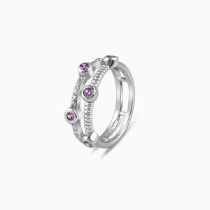 Anillo chisporroteante de plata de moda Estilo hip-hop moderno con incrustaciones de piedras preciosas para niños Hecho de aleación de zinc - Product Image 6