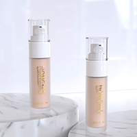 Botellas de Vidrio Recargables Portátiles con Bomba Dosificadora para Lociones, Envases con Tapa para Cremas y Bases de Maquillaje