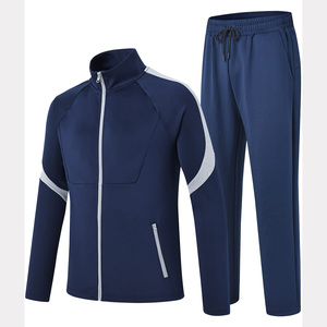 Men's High Quality Casual Sportswear Breathable Lightweight Long Sleeves <b>Polyester</b> <b>Tracksuit</b> Solid Color For Winter - Product Image 1