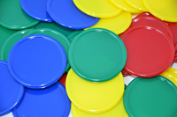 Disque en plastique de 37mm couleur en plastique petite pièce de jeu de puces accessoires de jouets pour enfants artisanat en plastique