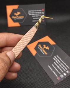 Pince à cils professionnelle Saaqaans Enterprises en acier inoxydable avec pointe dentée, 10 mm, pour volume, personnalisable, la plus vendue - Product Image 3