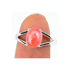 925 solide en argent Sterling naturel Rose Quartz pierre précieuse bijoux fins anneaux en gros pierre de naissance Valantines jour cadeau pour elle - Product Image 3