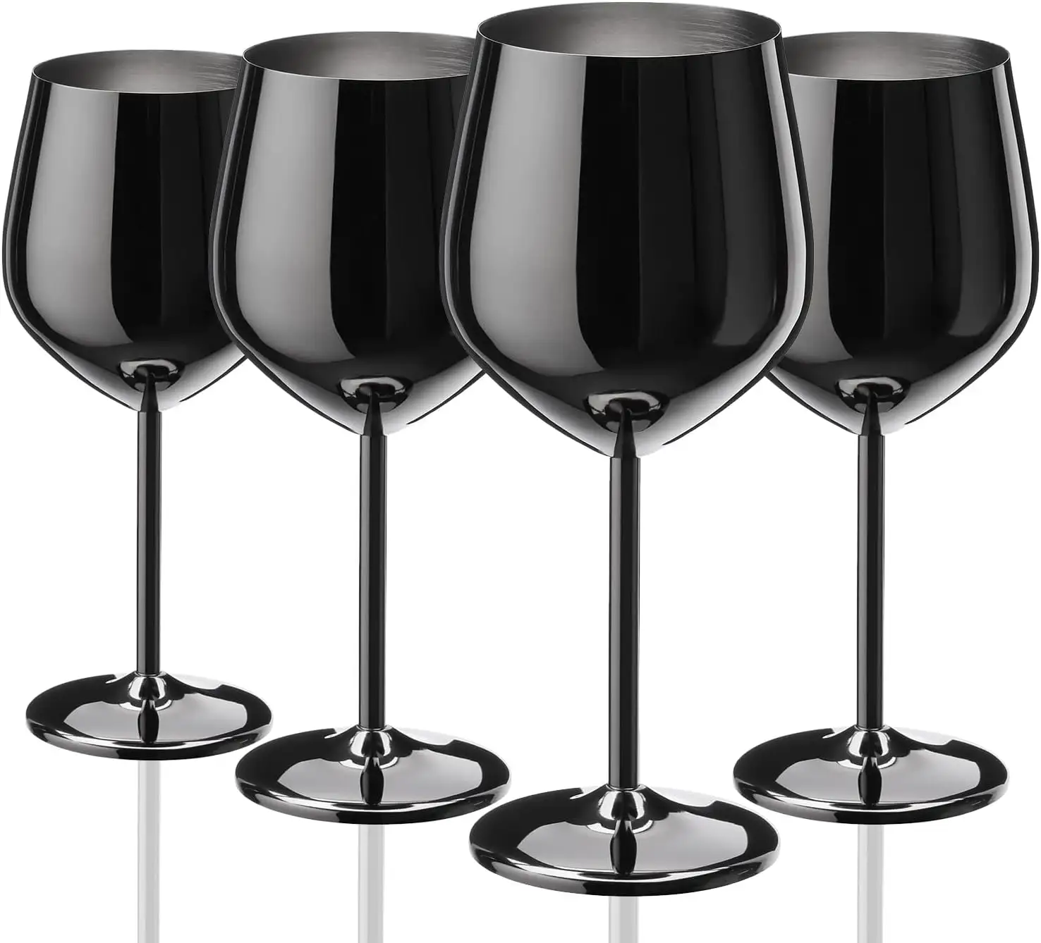Direct Factory Stainless Steel Wine Glasses Stem Unbreakable Black Wine Goblets Metal Outdoor Pool Party Barware Supplies
