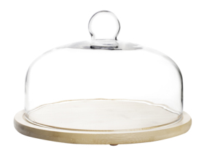 Piatto per formaggio in vetro con base in bambù 26 cm. (Ibili 715526) - Product Image 1