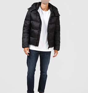 Chaqueta acolchada transpirable personalizada para hombre, cómoda ropa de abrigo de invierno de alta calidad con cuello levantado de tela pesada, estilo callejero - Product Image 4