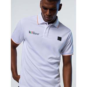 Collezione North Sails AC38 Polo a Manica Corta 100% Cotone con Logo Ricamato, Tessuto Oxford Traspirante con Spandex, Cerniera Bianca - Product Image 4