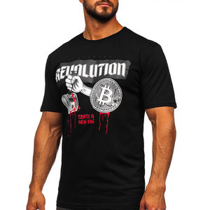 T-shirt décontracté pour homme en polyester/coton, toile respirante, séchage rapide, coupe classique, impression laser, streetwear, style rappeur, haut tendance - Product Image 3