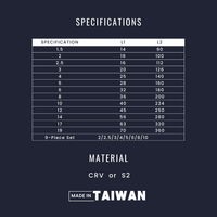 Juego de Llaves Allen con Cabeza Esférica Plana Modelo AW de 9 Piezas de TAIWAN