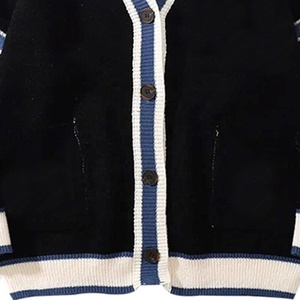 Vos logos universitaires sur un cardigan bleu en tricot pour les étudiants pull uniforme à manches longues col en V pour l'hiver - Product Image 6