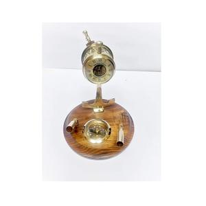 Ornement de bureau télégraphique en laiton antique avec porte-stylo intégré - Product Image 2