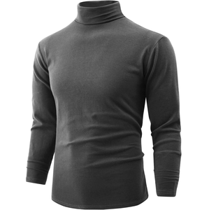 Suéteres gruesos de cuello alto para hombre, suéteres informales con cuello de tortuga de Color sólido de calidad, suéteres transpirables ajustados y cálidos para hombre - Product Image 3