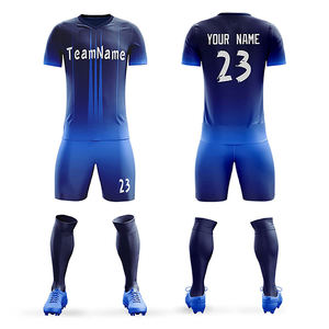 Vente chaude Classique Personnaliser Hommes Football Jersey Kits Haute Qualité Sublimation Stripe Football Uniforme Avec Personnalisation Complète - Product Image 3