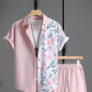 Conjunto de camisa y pantalones cortos de manga corta para hombre, conjunto de dos piezas informal fresco para viajes diarios al aire libre de verano para hombre - Product Image 6