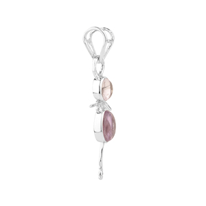 Shah Gems 925 Sterling <b>Silver</b> Natural Rose Quartz Pendant for Women Crystal <b>Charms</b> - Product Image 2
