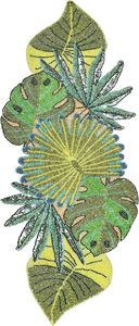 Christmas <b>Dining</b> <b>Table</b> Beaded <b>Runner</b> Placemat Handmade Cloth Decorative Wedding Mat With Leaves Design for Home Use - Product Image 2