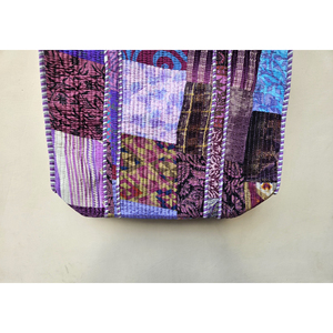 Indien fait à la main Vintage matelassé Patchwork soie sac fourre-tout confortable confort fermeture à glissière Shopping Outwear thermique Portable Unique - Product Image 4