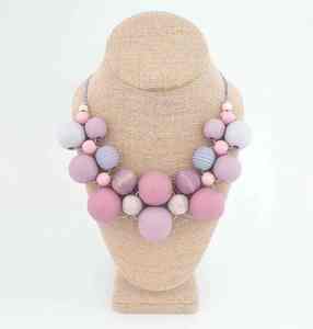 Collar de cuentas redondas de madera, joyería de moda, grueso - Product Image 2