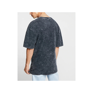 Camiseta personalizada 100% algodón lavado ácido Vintage Mineral cuello redondo diseño de cuello redondo impresión Digital personalizada camisetas de gran tamaño para hombres - Product Image 2