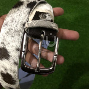 Ceinture en cuir de vache à poils naturels, boucle en alliage, fabrication artisanale |   Ceinture décontractée de qualité supérieure durable à imprimé animal, largeur 3,5 cm - Product Image 6