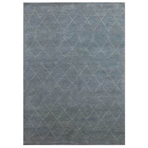 Zuri Green Large Area 9x12 <b>Wool</b> Hand Knotted Rugs Geometric Abstract for Home Entryway Hallway Rectangle Room-Model LKM-2098 - Product Image 1