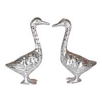Figurine décorative éléphant en métal plaqué argent, artisanale, de luxe, pour la maison, le bureau, le salon, la table basse, l'étagère, vente en gros