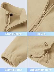 Chaqueta de invierno de talla grande para mujer, ligera, transpirable, Polar, con cierre de cremallera, bolsillos estampados, relleno de algodón para exteriores - Product Image 2