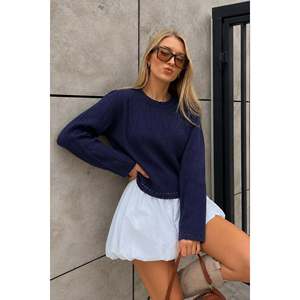 Blusa Básica Texturizada de Manga Larga Orgu Desen - Negra - Negra - Product Image 5