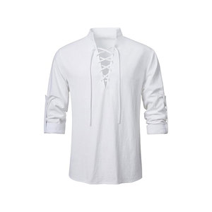 Chemise à lacets Bandage Top Renaissance Reenactment Shirt Bandage Vêtements pour hommes - Product Image 2