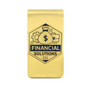 Clips para Billetes de Diseño Moderno Chapados en Oro Personalizados para Hombre, con Corte y Grabado, Regalo Premium para Promoción, Fundición de Aleación de Zinc - Product Image 1