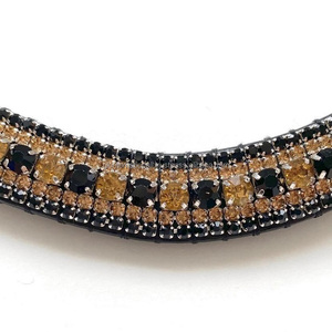 Diademas ecuestres para montar a caballo, decoración de cristal con diamantes de imitación de 5 filas, fabricante al por mayor, tamaños personalizados disponibles - Product Image 1
