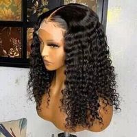 100% Remy naturel non traité indien cheveux humains sans colle perruque avant en dentelle avec style ondulé bouclé pour les femmes