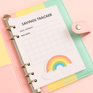 Agenda con Raccoglitore <span class=keywords><strong>a</strong></span> Spirale LABON con <span class=keywords><strong>Righe</strong></span> Pastello Arcobaleno, Copertina in PU Colorata, Organizzatore Finanziario per Principianti nel Budgeting - Product Image 4