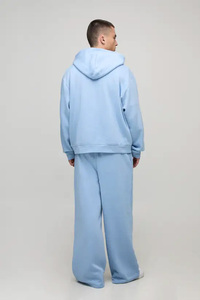 Sweat à capuche zippé personnalisé avec logo OEM pour homme, grande taille, coupe oversize, tendance 2026, en coton épais de qualité supérieure, tissu polaire uni - Product Image 2