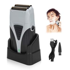 Kit de rasoir rotatif électrique rechargeable à double lame avec tondeuse multifonctionnelle pour hommes, pour le rasage de la barbe et du visage - Product Image 1